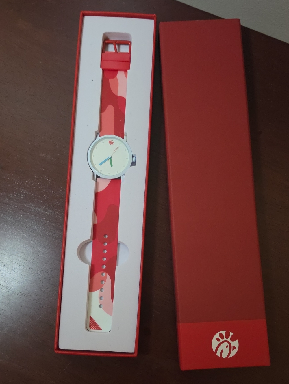Chick Fil A Red Camouflage Silicone Strap Watch